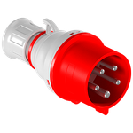 Plugue Industrial, 3P+N+T, 16A, 6h, 380/440Vca, 50/60Hz, Vermelho, IP44 (E5076)