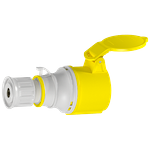Tomada Industrial de Acoplamento, 3P+N+T, 32A, 4h, 100/130Vca, 50/60Hz, Amarelo, IP44 (E5254)