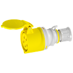 Tomada Industrial de Acoplamento, 3P+N+T, 32A, 4h, 100/130Vca, 50/60Hz, Amarelo, IP44 (E5254)