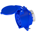 Tomada Industrial de Painel, 3P+N+T, 32A, 9h, 200/250Vca, 50/60Hz, Azul, IP44 (E5249)