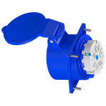 Tomada Industrial de Painel, 3P+N+T, 32A, 9h, 200/250Vca, 50/60Hz, Azul, IP44 (E5249)