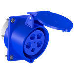 Tomada Industrial de Painel, 3P+N+T, 32A, 9h, 200/250Vca, 50/60Hz, Azul, IP44 (E5249)