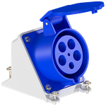 Tomada Industrial de Sobrepor, 3P+N+T, 32A, 9h, 200/250Vca, 50/60Hz, Azul, IP44 (E5209)