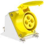 Tomada Industrial de Sobrepor, 3P+N+T, 32A, 4h, 100/130Vca, 50/60Hz, Amarela, IP44 (E5204)