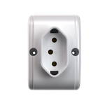 Tomada Externa 2P+T 10A/ 250Vca Branco (39189)