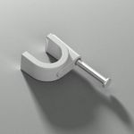 Fixador para Cabo Coaxial 8mm Branco com Prego de Aço Maletinha 20 Peças (93012)