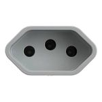 Prolongador Fêmea 2P+T 10A/250Vca Cinza (39009)