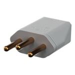 Plugue Retangular 180º 2P+T 20A, 250Vca Cinza (39007)