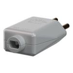 Plugue Retangular 180º 2P+T 20A, 250Vca Cinza (39007)