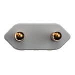 Plugue Retangular 180º 2P 20A, 250Vca Cinza (39006)