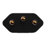 Plugue Retangular 180º 2P+T 20A, 250Vca Preto (39003)