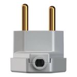 Plugue Triangular 90º 2P 10A/250Vca Cinza (39000)