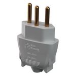 Plugue 180º 2P+T NBR 14136 10A/250Vca Cinza (39219)