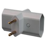 Plugue com 3 Saídas 2P 10A/250Vca Cinza (39140)