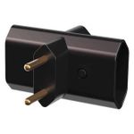 Plugue com 3 Saídas 2P 10A/250Vca Preto (39142)