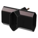 Plugue com 3 Saídas 2P 10A/250Vca Preto (39142)