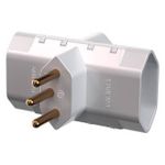 Plugue com 3 Saídas 2P+T 10A/250Vca Branco (39612)