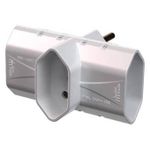 Plugue com 3 Saídas 2P+T 10A/250Vca Branco (39612)