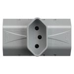 Adaptador com 3 Saídas 2P+T 10A/250Vca Cinza (39610)