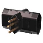 Plugue com 3 Saídas 2P+T 10A/250Vca Preto (39611)