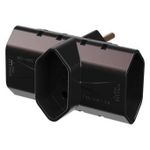Plugue com 3 Saídas 2P+T 10A/250Vca Preto (39611)