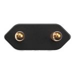 Plugue Retangular 180º 2P 10A/250Vca Preto (39052)