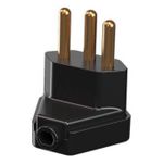 Plugue Forte 90º 2P+T 10A/250Vca Preto (39063)
