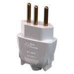Plugue 180º 2P+T NBR 14136 20A, 250Vca Branco (39224)