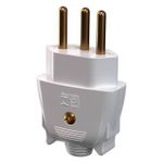 Plugue 180º 2P+T NBR 14136 20A, 250Vca Branco (39224)