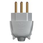 Plugue 180º 2P+T NBR 14136 20A, 250Vca Cinza (39225)
