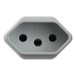 Adaptador Reverso 2P+T 15A/250Vca Cinza (39200)