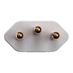 Plugue Retangular 180º 2P+T 20A, 250Vca Branco (39186)
