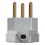 Plugue Triangular 90º 2P+T 10A/250Vca Cinza (39001)
