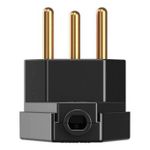 Plugue Triangular 90º 2P+T 10A/250Vca Preto (39051)