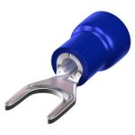 Terminal Garfo Isolado 1,5-2,5mm² M5 Azul - Maleta com 20 Unidades (93058) - Linha Terminais para Cabos