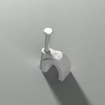 Fixador para Cabo Coaxial 6mm Branco com Prego de Aço Saquinho 100 Peças (93008)