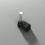 Fixador para Cabo Paralelo 1,5-2,5mm² Preto com Prego de Aço Saquinho 100 Peças (93035)