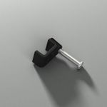 Fixador para Cabo Paralelo 1,5-2,5mm² Preto com Prego de Aço Saquinho 100 Peças (93035)