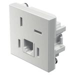 Módulo Branco Brilho Tomada Telefone Padrão Telebrás + RJ11 (41001)