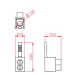 Borne de Ligação de Ponteira Estriada, Entrada Superior, Capacidade de Aperto 1 X 25mm² (E90390)