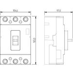 CAH3225B2 - Disjuntor em Caixa Moldada C/ Borne, 3 Polos, 225A - 25kA/220Vca - 10kA/380Vca TF/MF - (E90846)