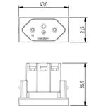 1 Módulo Tomada 2P+T 10A/250Vca Engate Convencional Preto Brilho (39600)