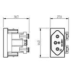 Módulo Tomada 2P+T 10A/250Vca Engate Rápido Preto Brilho (39526)