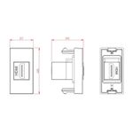 Módulo Conector HDMI Fêmea x Fêmea Branco Brilho (41006)