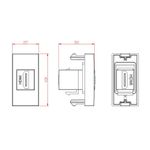 Módulo Conector HDMI Fêmea x Fêmea Branco Branco Fosco (40005)