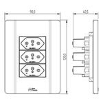 3 Tomadas 2P+T 20A, 250Vca Engate Convencional com placa Rapid Branca (39755)