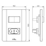 1 Interruptor Paralelo + 1 Tomada 2P+T 10A/250Vca Engate Convencional com placa Rapid Branca (39584)