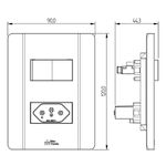 1 Interruptor Paralelo 10A Engate Rápido + 1 Tomada 2P+T 20A, 250Vca com placa Rapid Branca (39560)