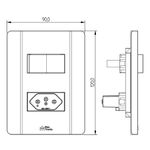 1 Interruptor Simples 10A + 1 Tomada 2P+T 20A, 250Vca Engate Convencional com placa Rapid Branca (39583)