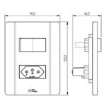 1 Interruptor Paralelo 10A + 1 Tomada 2P+T 20A, 250Vca Engate Convencional com placa Rapid Branca (39585)